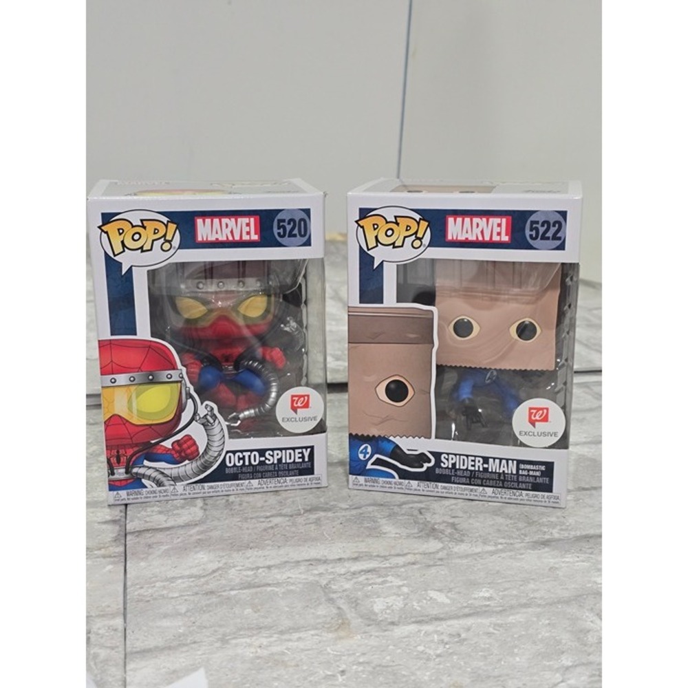 Lot of 2 New Funko Pop Octo-Spidey 520‎ & Bag Man Spiderman